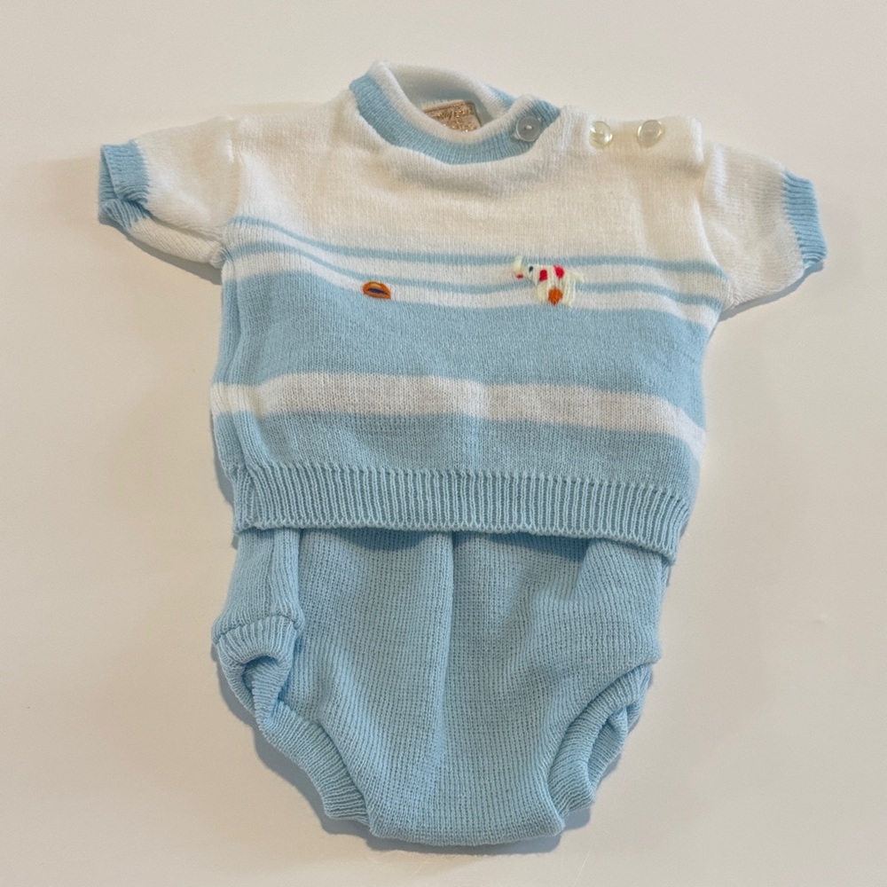 Adorable Blue and White Baby Outfit